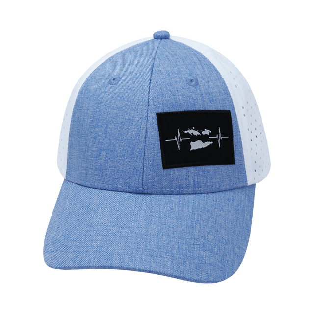 Virgin Islands Hat, Low Profile, Snapback Hat, Light Blue, White, Mens Hat, Womens Hat, Front Picture