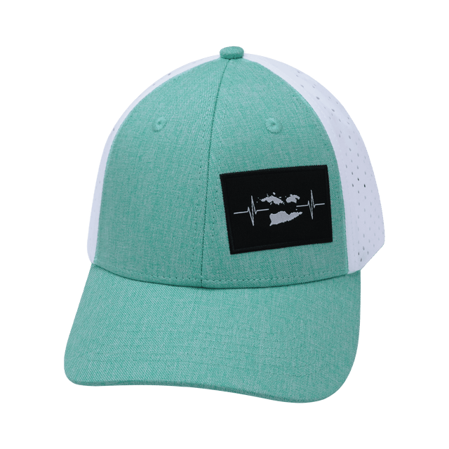Virgin Islands Hat, Low Profile, Snapback Hat, Teal, White, Mens Hat, Womens Hat, Front Picture