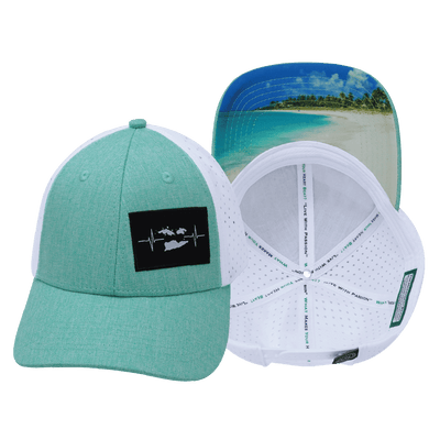 Virgin Islands Hat — Low Profile, Teal / White, Laser Mesh