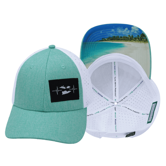 Virgin Islands Hat, Low Profile, Snapback Hat, Teal, White, Mens Hat, Womens Hat, Main Picture
