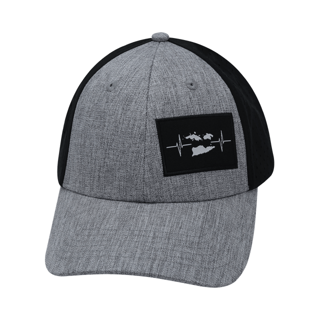Virgin Islands Hat, Low Profile, Snapback Hat, Heather Gray, Black, Mens Hat, Womens Hat, Front Picture