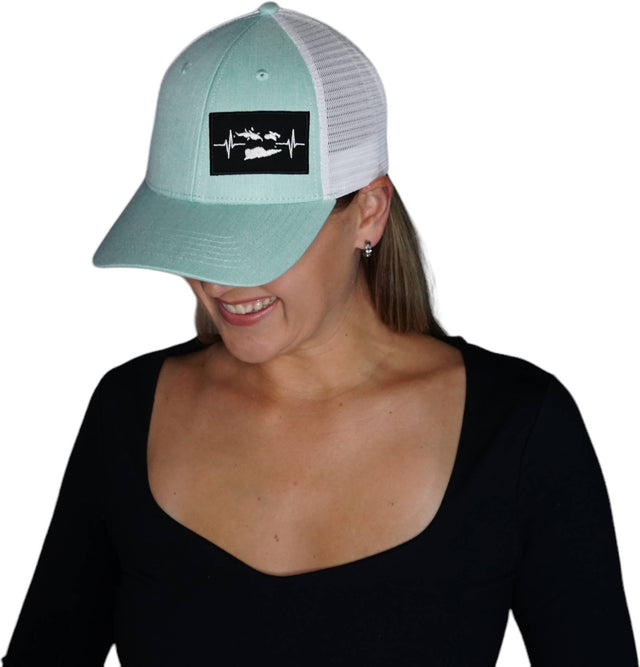 Virgin Islands Hat, Low Profile, Snapback Hat, Teal, White, Mens Hat, Womens Hat, Woman In Hat Picture
