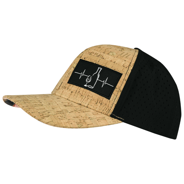 Wine Hat, Baseball Hat, Snapback Hat, Cork, Black, Mens Hat, Womens Hat, Side Picture