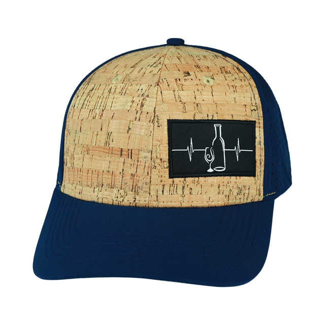 Wine Hat, Baseball Hat, Snapback Hat, Cork, Navy, Mens Hat, Womens Hat, Front Picture