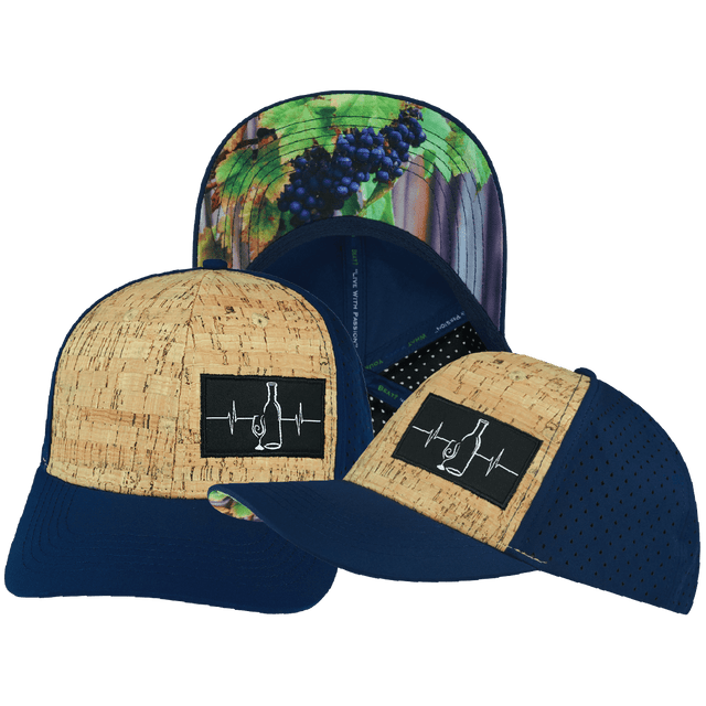 Wine Hat, Baseball Hat, Snapback Hat, Cork, Navy, Mens Hat, Womens Hat, Main Picture