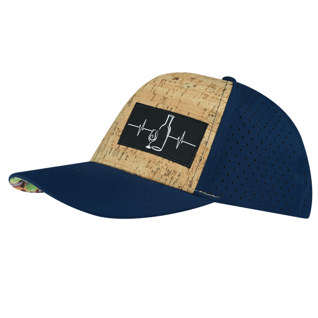 Wine Hat, Baseball Hat, Snapback Hat, Cork, Navy, Mens Hat, Womens Hat, Side Picture