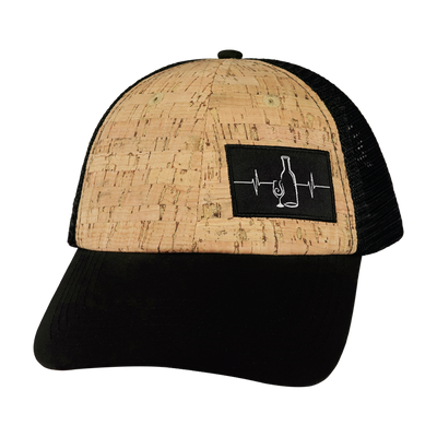 Wine Hat, Dad Hat, Snapback, Cork, Black, Mens Hat, Womens Hat, Front Picture