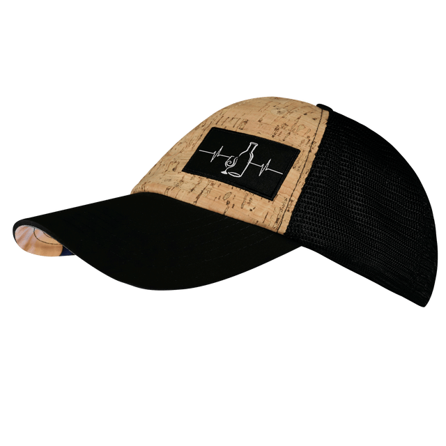Wine Hat, Dad Hat, Snapback, Cork, Black, Mens Hat, Womens Hat, Side Picture