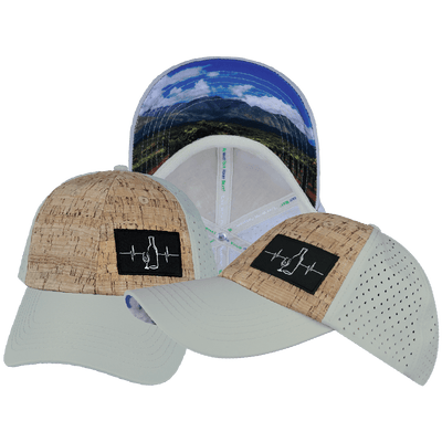 Wine Hat — Dad Hat, Cork, Gray, Laser Mesh
