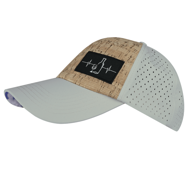 Wine Hat, Dad Hat, Snapback, Cork, Gray, Mens Hat, Womens Hat, Side Picture