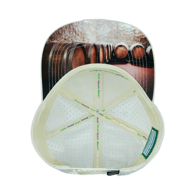 Wine Hat, Flat Bill, Snapback Hat, Cork, Cream, White, Mens Hat, Womens Hat, Underbill Picture