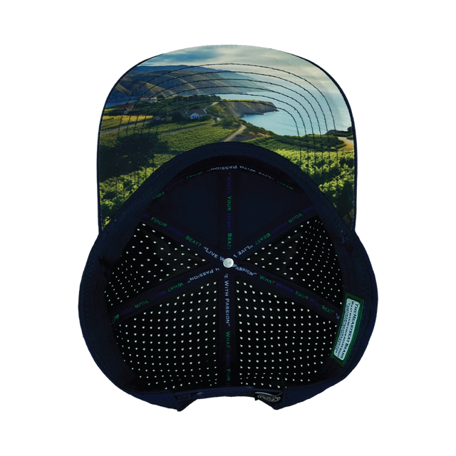 Wine Hat, Flat Bill, Snapback Hat, Cork, Navy, Mens Hat, Womens Hat, Underbill Picture