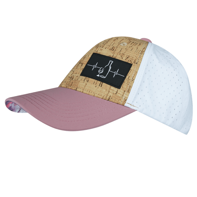 Wine Hat, Low Profile, Ponytail, Snapback Hat, Cork, Lavender, White, Mens Hat, Womens Hat, Side Picture
