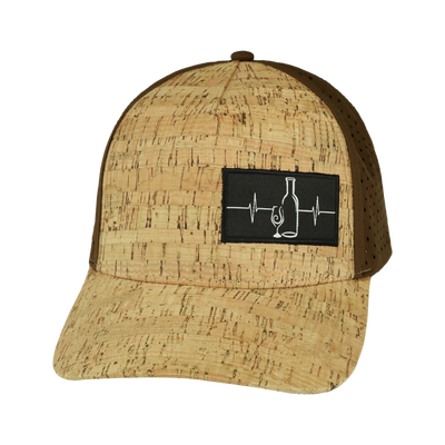 Wine Hat, Trucker Hat, Snapback Hat, Cork, Brown, Mens Hat, Womens Hat, Front Picture