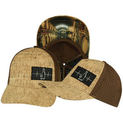 Wine Hat Trucker Hat — Cork, Brown, Laser Mesh