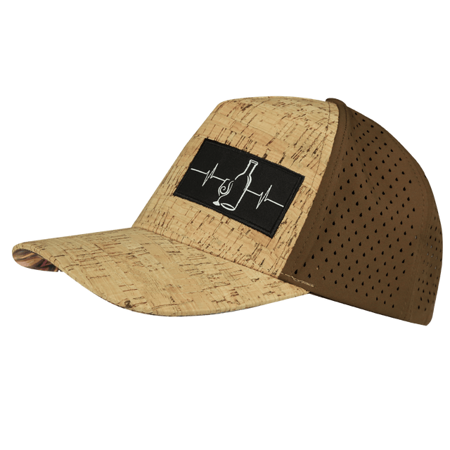 Wine Hat, Trucker Hat, Snapback Hat, Cork, Brown, Mens Hat, Womens Hat, Side Picture