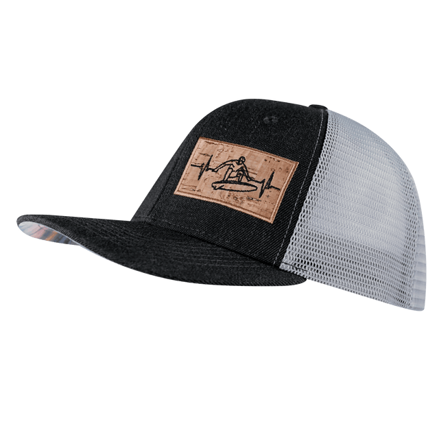 Surf Hat, Baseball Hat, Snapback Hat, Charcoal, Gray, Mens Hat, Womens Hat, Side Picture