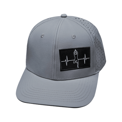 Yoga Hat, Baseball Hat, Snapback Hat, Gray, Mens Hat, Womens Hat, Front Picture