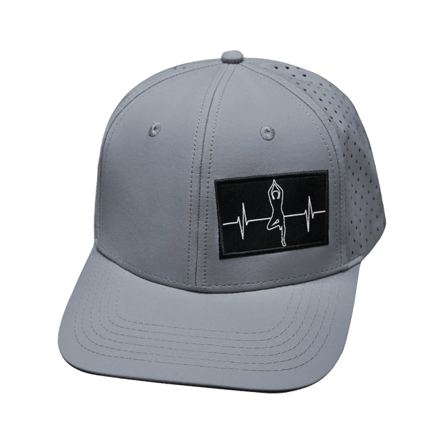 Yoga Hat, Baseball Hat, Snapback Hat, Gray, Mens Hat, Womens Hat, Front Picture