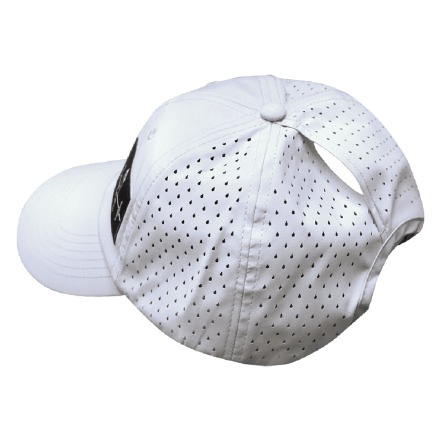 Yoga Hat, Dad Hat, Ponytail, Snapback, White, Mens Hat, Womens Hat, Ponytail Hole Picture