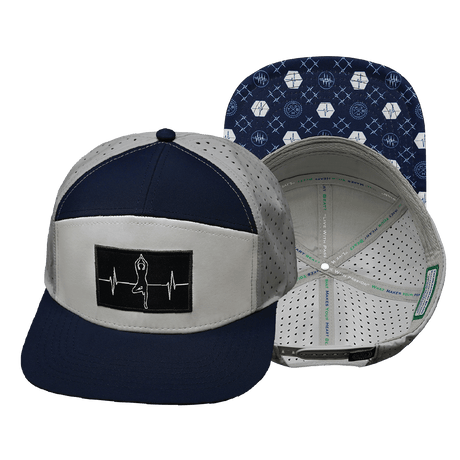 Yoga Hat, Flat Bill, Snapback Hat, Navy, White, Gray, Mens Hat, Womens Hat, Main Picture