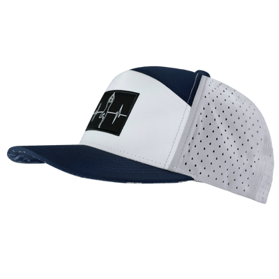 Yoga Hat, Flat Bill, Snapback Hat, Navy, White, Gray, Mens Hat, Womens Hat, Side Picture