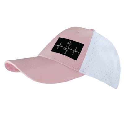 Yoga Hat, Low Profile, Ponytail, Snapback Hat, Pink, White, Mens Hat, Womens Hat, Side Picture