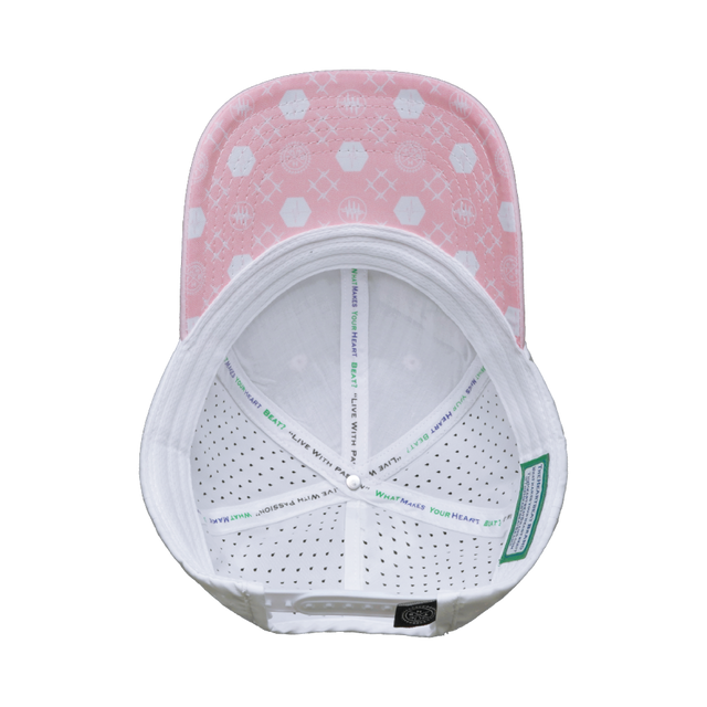 Yoga Hat, Low Profile, Ponytail, Snapback Hat, Pink, White, Mens Hat, Womens Hat, Underbill Picture