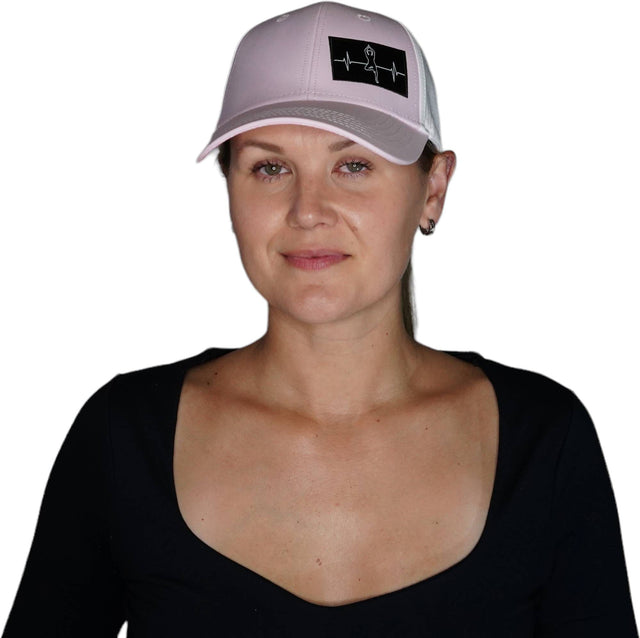Yoga Hat, Low Profile, Ponytail, Snapback Hat, Pink, White, Mens Hat, Womens Hat, Woman In Hat Picture