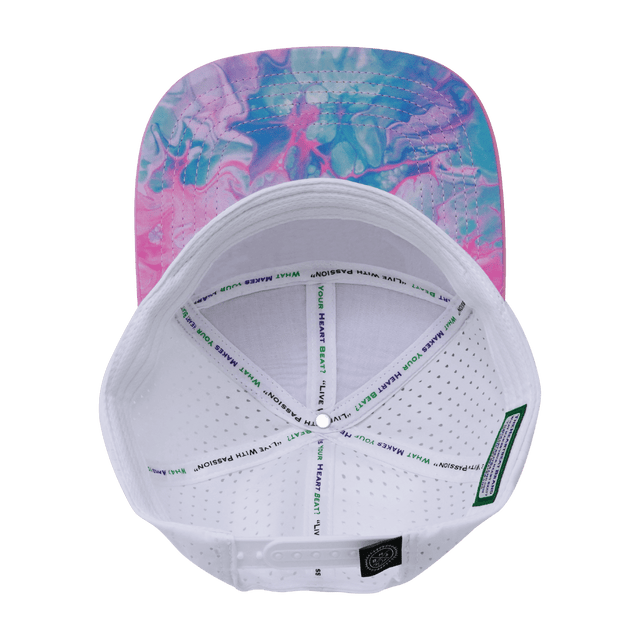 Youth Color Vibes Hat, Flat Bill, Snapback Hat, Cotton Candy, Pink, Neon Blue, White, Mens Hat, Womens Hat, Underbill Picture