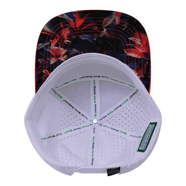 Youth Color Vibes Hat, Flat Bill, Snapback Hat, Electric Eden, Neon Peach, Neon Blue, White, Mens Hat, Womens Hat, Underbill Picture