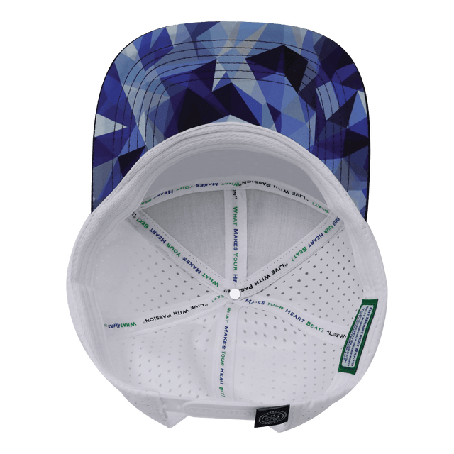 Youth Color Vibes Hat, Flat Bill, Snapback Hat, Geo Blue, Navy, White, Mens Hat, Womens Hat, Underbill Picture