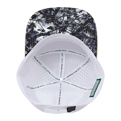 Youth Color Vibes Hat, Flat Bill, Snapback Hat, Evenings Leaves, Light Tan, Navy, White, Mens Hat, Womens Hat, Underbill Picture