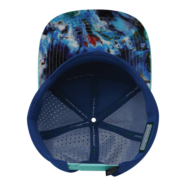 Youth Color Vibes Hat, Flat Bill, Snapback Hat, Nebula, Mint, Blue, Mens Hat, Womens Hat, Underbill Picture