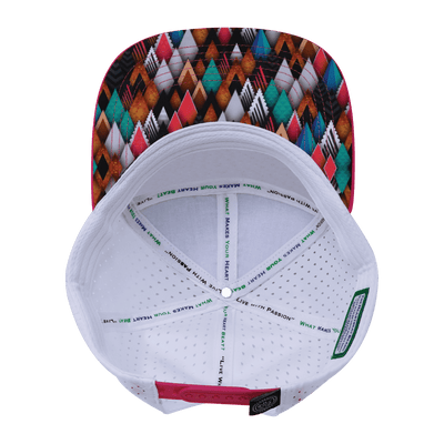 Youth Color Vibes Hat, Flat Bill, Snapback Hat, Neon Peaks, Neon Pink, Neon Green Blue, White, Mens Hat, Womens Hat, Underbill Picture