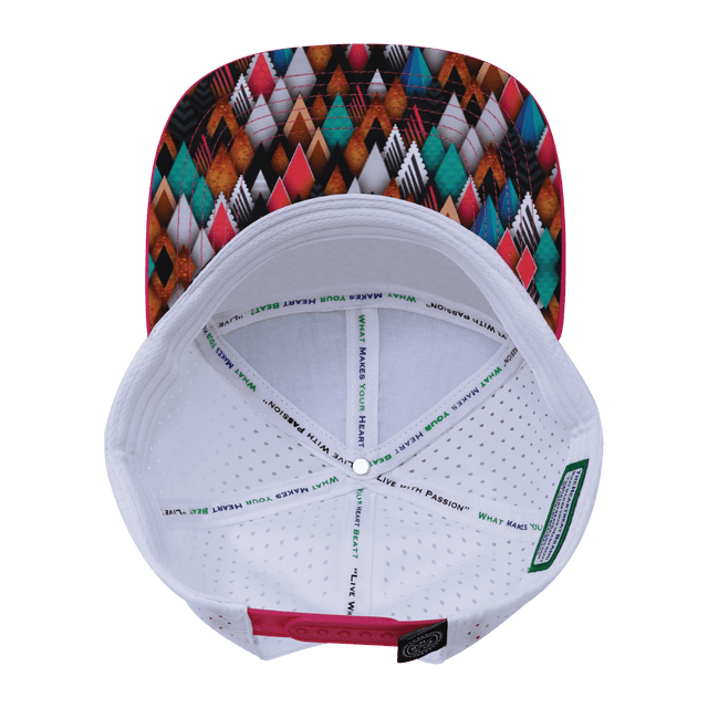 Youth Color Vibes Hat, Flat Bill, Snapback Hat, Neon Peaks, Neon Pink, Neon Green Blue, White, Mens Hat, Womens Hat, Underbill Picture