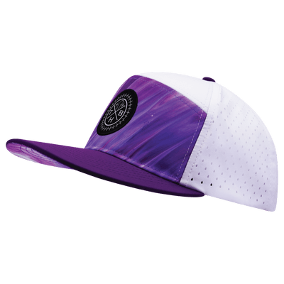 Youth Color Vibes Hat, Flat Bill, Snapback Hat, Purple Glaze, Purple, White, Mens Hat, Womens Hat, Side Picture