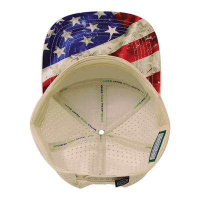 Youth Color Vibes Hat, Flat Bill, Snapback Hat, Rugged Flag, Cream, Mens Hat, Womens Hat, Underbill Picture