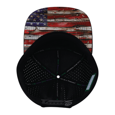 Youth Color Vibes Hat, Flat Bill, Snapback Hat, Vintage Flag, Black, White, Mens Hat, Womens Hat, Underbill Picture