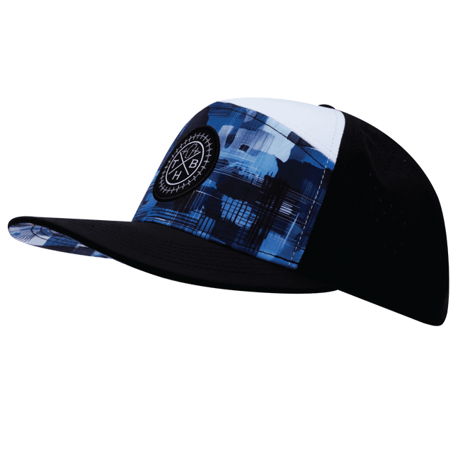 Youth Color Vibes Hat, Flat Bill, Snapback Hat, Artist Storm, Black, White, Mens Hat, Womens Hat, Side Picture