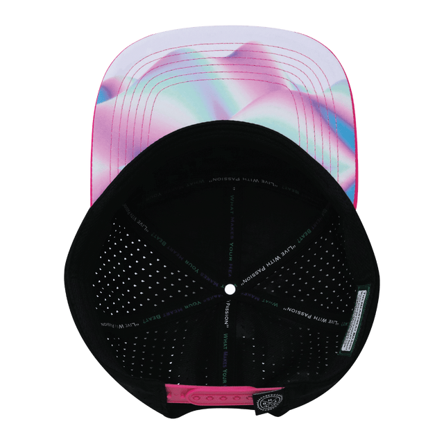 Youth Color Vibes Hat, Flat Bill, Snapback Hat, Holograph, Neon Pink, Neon Blue, Black, Mens Hat, Womens Hat, Underbill Picture