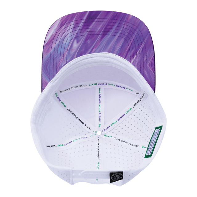 Youth Color Vibes Hat, Flat Bill, Snapback Hat, Purple Glaze, Purple, White, Mens Hat, Womens Hat, Underbill Picture