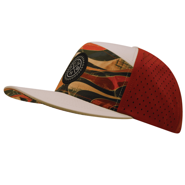Youth Color Vibes Hat, Flat Bill, Snapback Hat, Rustic River, Cream, Red Rock, Mens Hat, Womens Hat, Side Picture