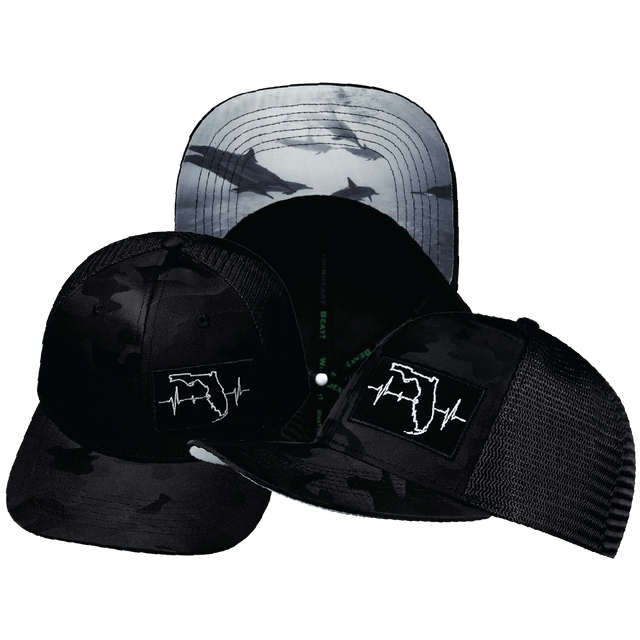 Youth Florida Hat, Baseball Hat, Snapback Hat, Black Camo, Black, Mens Hat, Womens Hat, Main Picture