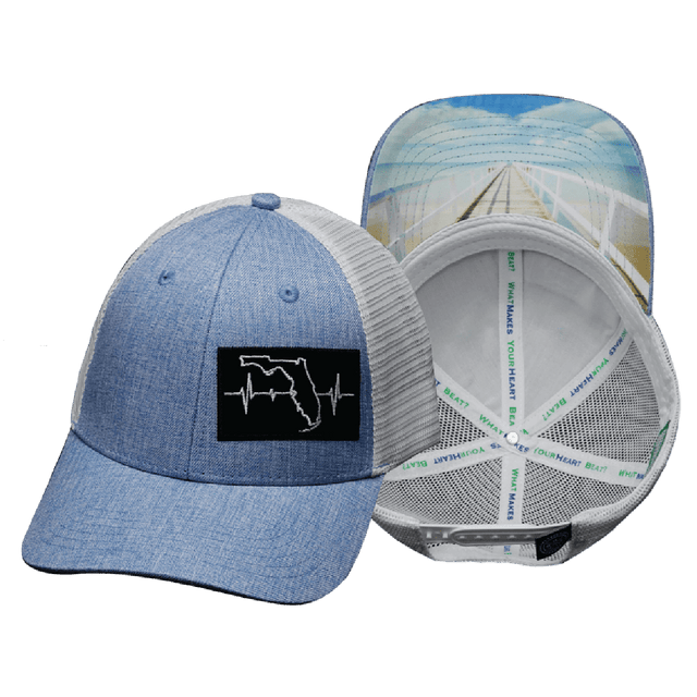 Youth Florida Hat, Low Profile, Snapback Hat, Light Blue, White, Mens Hat, Womens Hat, Main Picture