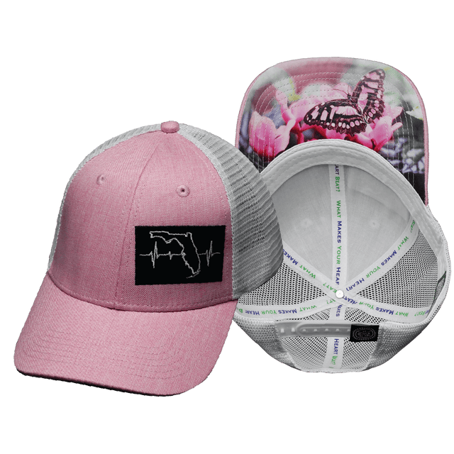 Youth Florida Hat, Low Profile, Snapback Hat, Pink, White, Mens Hat, Womens Hat, Main Picture