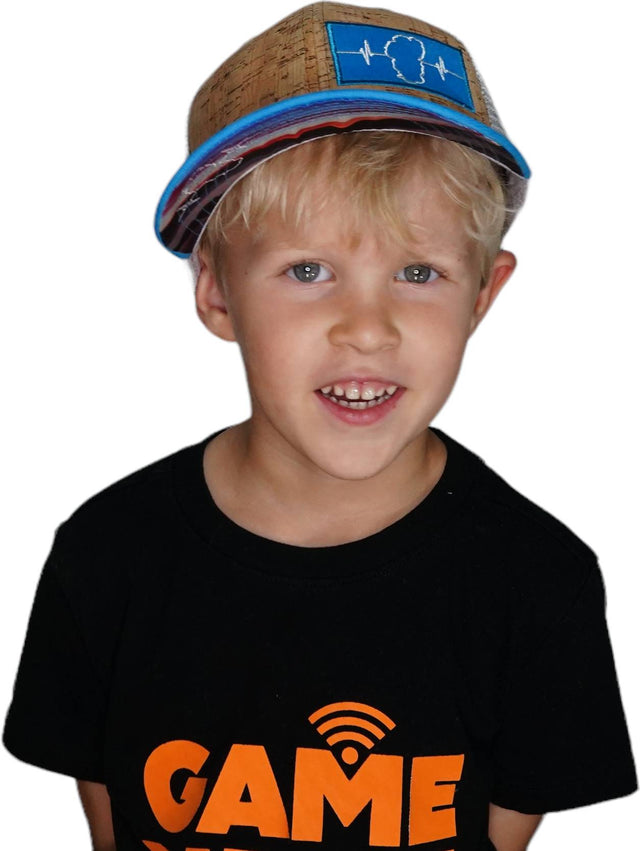 Youth Tahoe Hat, Baseball Hat, Snapback Hat, Cork, Teal, Gray, Mens Hat, Womens Hat, Boy In Hat Picture