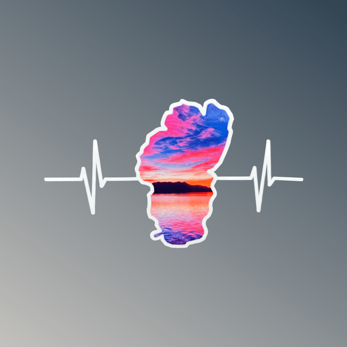 Tahoe Heartbeat - Decal - Sunset