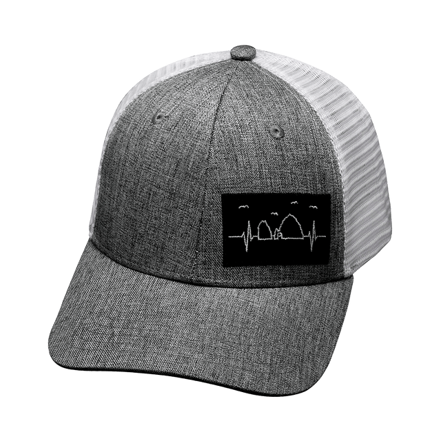 Cabo Hat, Low Profile, Snapback Hat, Gray, White, Mens Hat, Womens Hat, Front Picture