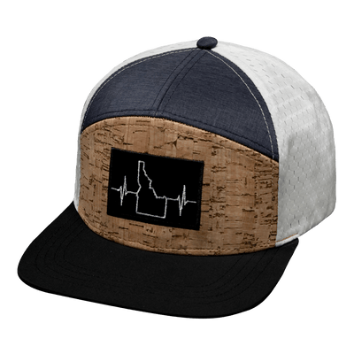 Idaho Hat, Flat Bill, Snapback Hat, Cork, Black, Navy, White, Mens Hat, Womens Hat, Front Picture